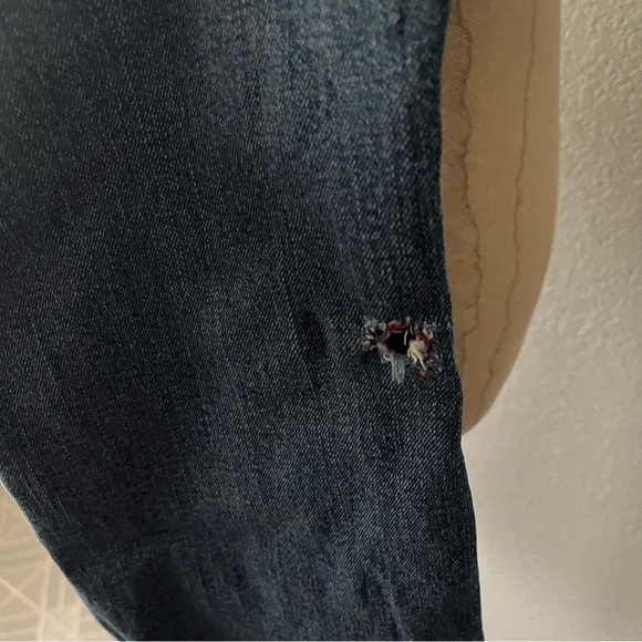 ANDERSON BELL sz L 27 Denim Jeans Uneven Split Hem Crop - Picture 6 of 9